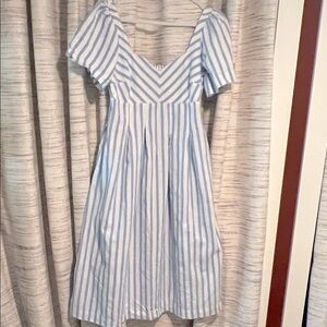 A New Day Sky Blue and White Striped Top